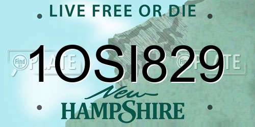 1OSI829 New Hampshire License Plate