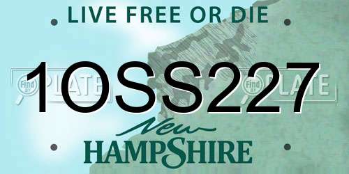 1OSS227 New Hampshire License Plate