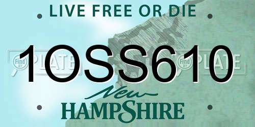 1OSS610 New Hampshire License Plate