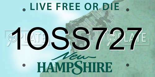 1OSS727 New Hampshire License Plate