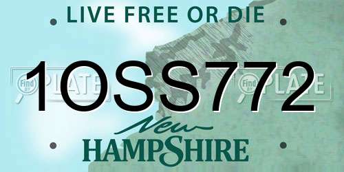 1OSS772 New Hampshire License Plate