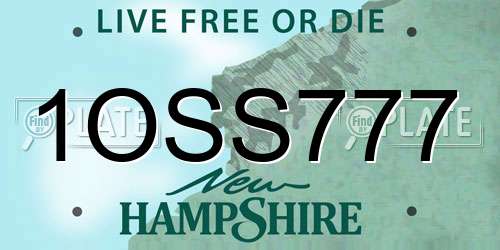 1OSS777 New Hampshire License Plate