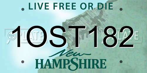 1OST182 New Hampshire License Plate