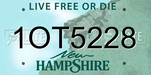 1OT5228 New Hampshire License Plate