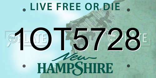 1OT5728 New Hampshire License Plate