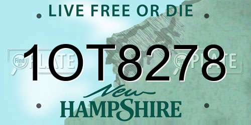 1OT8278 New Hampshire License Plate
