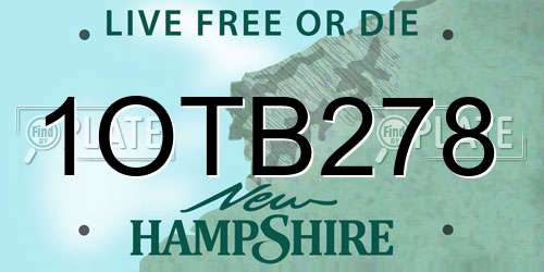 1OTB278 New Hampshire License Plate