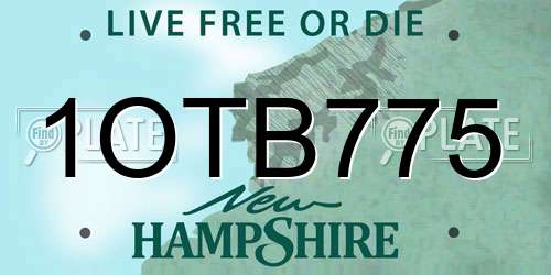 1OTB775 New Hampshire License Plate
