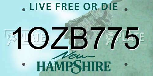 1OZB775 New Hampshire License Plate