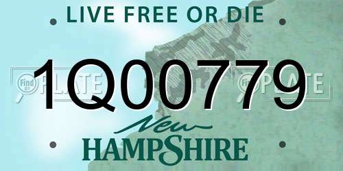 1Q00779 New Hampshire License Plate