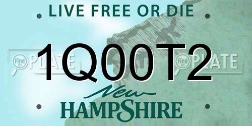 1Q00T2 New Hampshire License Plate