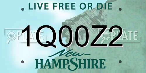 1Q00Z2 New Hampshire License Plate