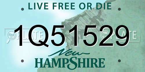 1Q51529 New Hampshire License Plate