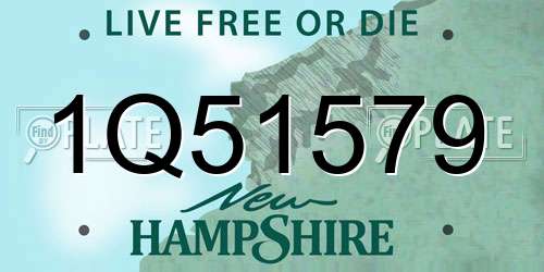 1Q51579 New Hampshire License Plate