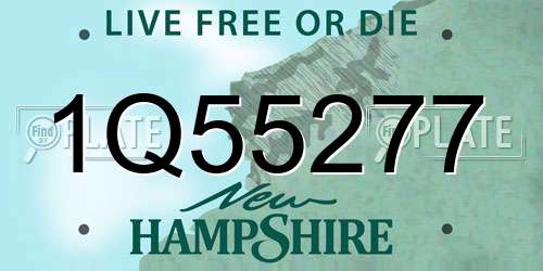 1Q55277 New Hampshire License Plate