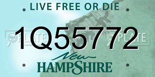 1Q55772 New Hampshire License Plate