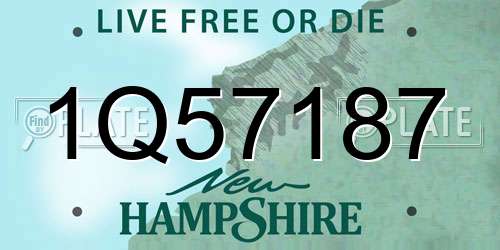 1Q57187 New Hampshire License Plate