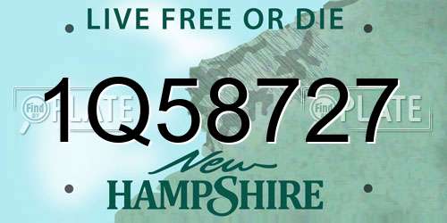 1Q58727 New Hampshire License Plate
