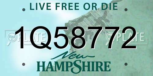 1Q58772 New Hampshire License Plate