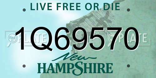 1Q69570 New Hampshire License Plate