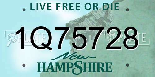 1Q75728 New Hampshire License Plate