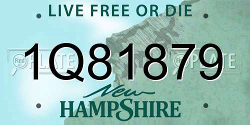1Q81879 New Hampshire License Plate
