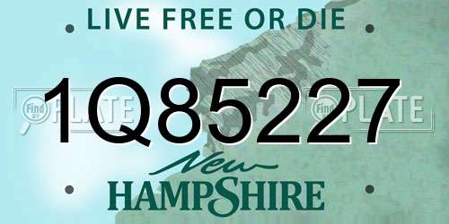 1Q85227 New Hampshire License Plate
