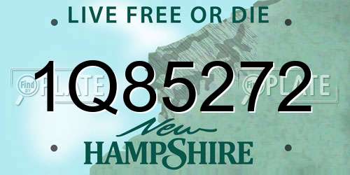 1Q85272 New Hampshire License Plate