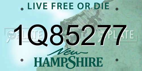 1Q85277 New Hampshire License Plate