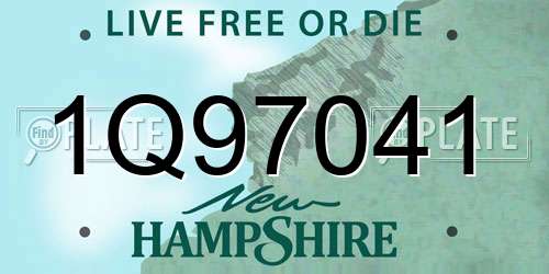 1Q97041 New Hampshire License Plate