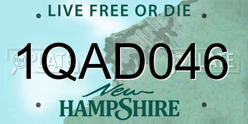1QAD046 New Hampshire License Plate