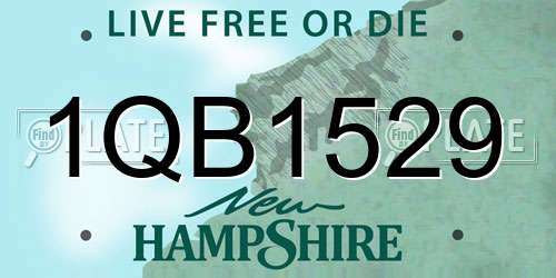 1QB1529 New Hampshire License Plate