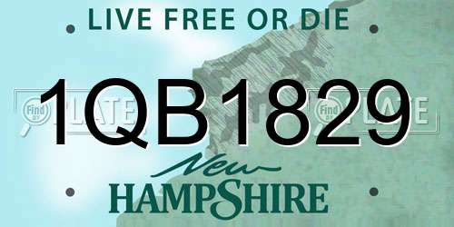 1QB1829 New Hampshire License Plate