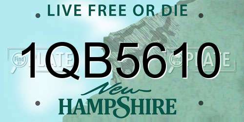 1QB5610 New Hampshire License Plate
