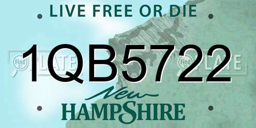 1QB5722 New Hampshire License Plate