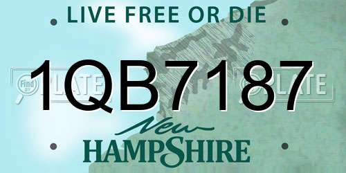 1QB7187 New Hampshire License Plate