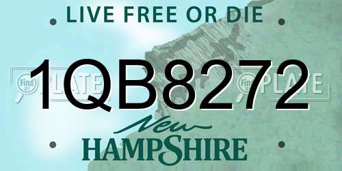 1QB8272 New Hampshire License Plate