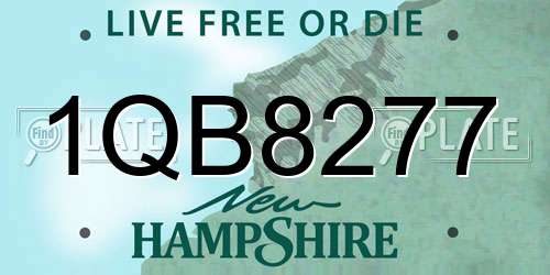 1QB8277 New Hampshire License Plate