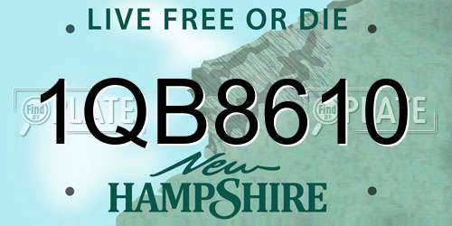 1QB8610 New Hampshire License Plate