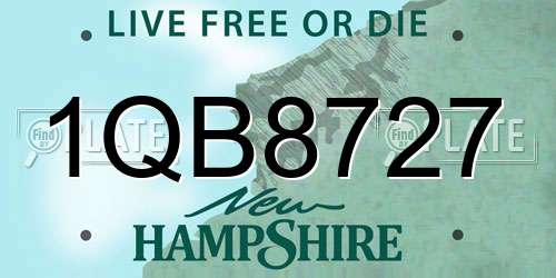 1QB8727 New Hampshire License Plate