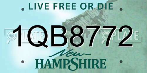 1QB8772 New Hampshire License Plate