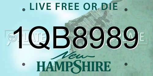 1QB8989 New Hampshire License Plate