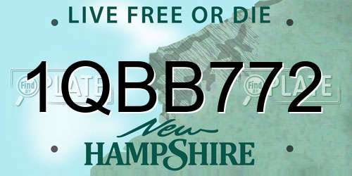 1QBB772 New Hampshire License Plate