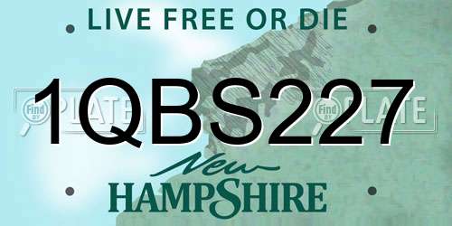1QBS227 New Hampshire License Plate