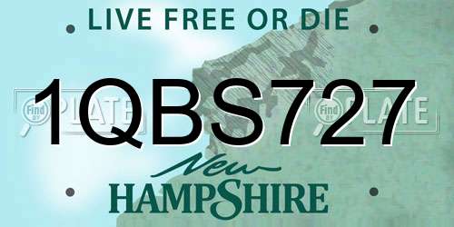 1QBS727 New Hampshire License Plate
