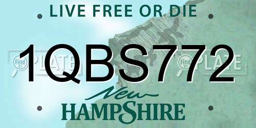 1QBS772 New Hampshire License Plate
