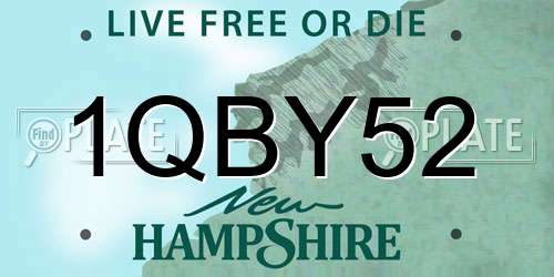 1QBY52 New Hampshire License Plate