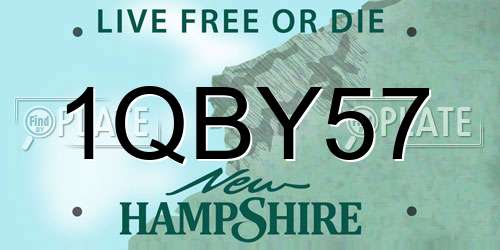 1QBY57 New Hampshire License Plate