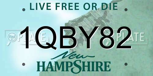 1QBY82 New Hampshire License Plate
