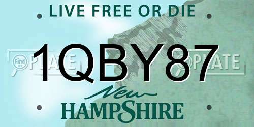 1QBY87 New Hampshire License Plate